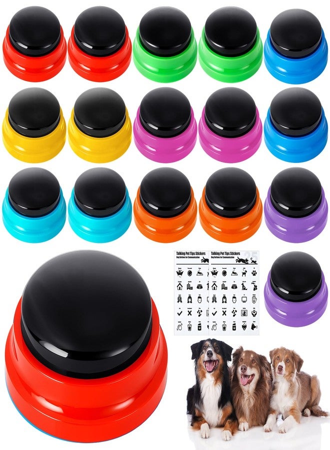 جيريفي مجموعة أزرار جيريفاي للكلاب، 16 قطعة، لتسجيل الصوت، مع ملصقات، 30 ثانية، أزرار تدريب على الكلام للحيوانات الأليفة، مناسبة لتدريب القطط والقطط بشكل تفاعلي. - Image 1